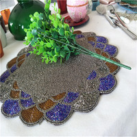 Vente directe d'usine traitement et tapis perlé personnalisé fait à la main tasse Matdishes disque Pad dîner drapeau tapis de Table thé tapis de Table 157