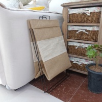 Panier à linge pliable durable en métal avec design de rangement compact et imperméable en coton et plastique