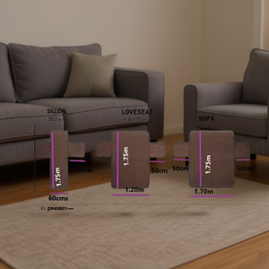 Protections de chambre double face Tex, 3 pièces, housses de meubles anti-acariens, textile - Product Image 2