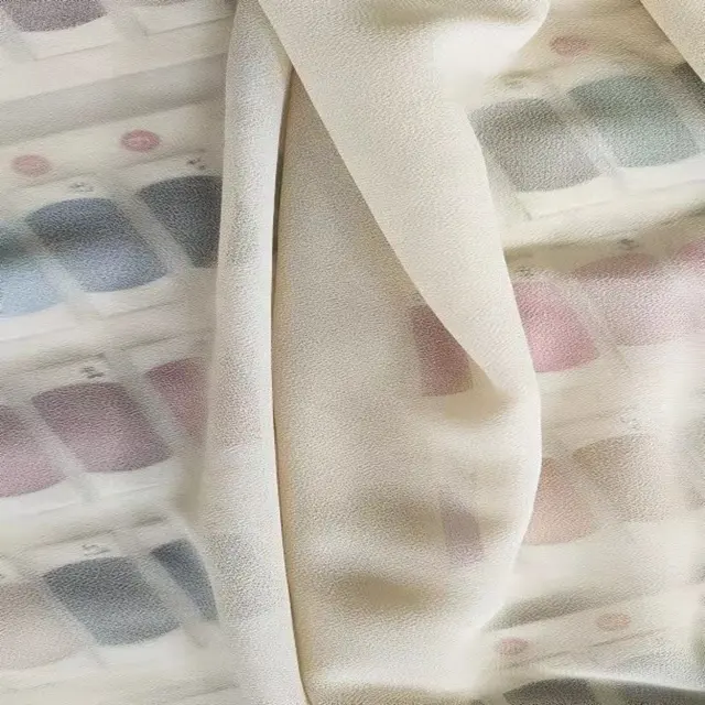 100% polyester high quality silk chiffon dress shirt casual wear Chiffon pearl women's fabric