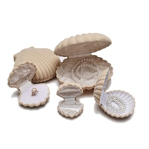 Sáng Tạo Hình Dạng Vỏ Nhung Hộp Đồ Trang Sức Tùy Chỉnh Đồ Trang Sức Bao Bì Hộp Cho Vòng Mặt Dây Chuyền Bông Tai - Product Image 4