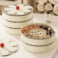 Boîte à nourriture multifonctionnelle en plastique européen, plateau sec pour aliments secs, boîte à collation, noix, bonbons, fruits avec couvercle, salon de luxe
