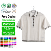 Pull en maille pour femme avec bordure contrastante, manches classiques, coupe ample, respirant, anti-plis, séchage rapide, décontracté, pour le golf, avec boutons