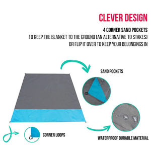 Oem Odm Fabriek Hete Verkoop Gemakkelijk Te Dragen Picknick Nylon Stranddeken Zak Picknickmat - Product Image 4