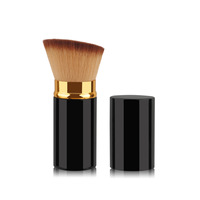 Pinceau de maquillage rétractable personnalisé à poils synthétiques pour poudre libre, blush et cosmétiques visage