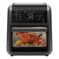 Four à friture sans huile JingXin 12QT, four de comptoir 5-en-1 avec rôtissoire et déshydrateur, 1700W, 450F, commande tactile
