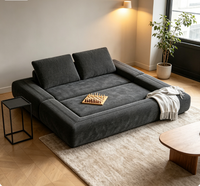 Modulares Modernes Bodensofa Sektionales Sofa Cord Niedrigprofiliges Sofaset Breite Armlehne Abnehmbare Rückenkissen Schlafzimmer Outdoor