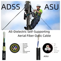 Câble à fibre optique extérieur ADSS à prix d'usine, conducteur en cuivre toronné G652D/G657A1/A2, 6 à 144 fibres, utilisation aérienne, 100-1000m
