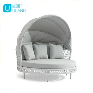 Uland Gery-sofá de esponja redondo para exteriores, cama de playa, muebles de Patio, sofá cama redonda de aluminio