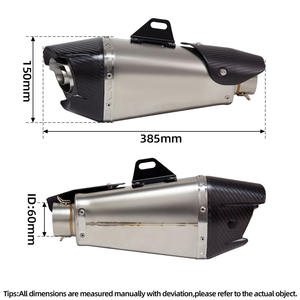 Silenciador de <span class=keywords><strong>Escape</strong></span> Universal para Motocicleta 60MM AT2 con Punta de Carbono y DB Killer para CBR650R GSXR750 MT09 <span class=keywords><strong>Z900</strong></span> - Product Image 2