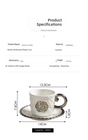 Ensemble tasse et soucoupe à café en céramique vintage de style français, design luxueux léger, capacité 250 ml, tasse romantique pour couple, couleur