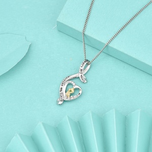 GP101 regali per la mamma 925 in argento Sterling madre e bambino ciondolo collana sempre mia madre per sempre il mio amico amore ciondolo cuore - Product Image 3