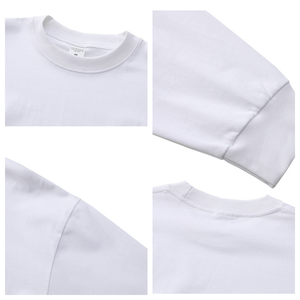 T-shirt à manches longues personnalisé avec logo, pour homme, coupe ample, couleur unie, 100% coton tricoté, col rond, décontracté, imprimé lettres, sweat-shirt vierge - Product Image 4