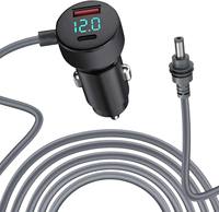 Chargeur de voiture Starlink Mini DC 2M/6.6FT 18AWG avec affichage numérique, prend en charge l'alimentation de deux appareils pour une utilisation en déplacement