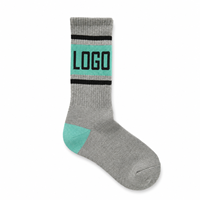 Chaussettes de sport en coton côtelé pour hommes, logo jacquard personnalisé, noir et vert lime, fabrication OEM