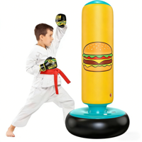 Sac de frappe gonflable en PVC sur pied pour le kick-boxing, autoportant, à remplir de sable/eau, pour la relaxation et l'entraînement