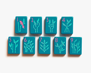 Tuiles de Mahjong Américaines Vert Teal Foncé Série Plant, 160 Pièces, <span class=keywords><strong>Couche</strong></span> Unique, Acrylique, Qualité Supérieure, Ensemble Complet pour les Amateurs de Mahjong - Product Image 2