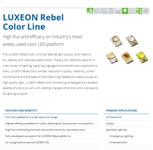 Lumileds LXML-PB01-0040 Luxeon กบฏสีฟ้า460nm-485nm ชิป LED กำลังสูง Ra70/80/90และ40 lm/w - Product Image 2