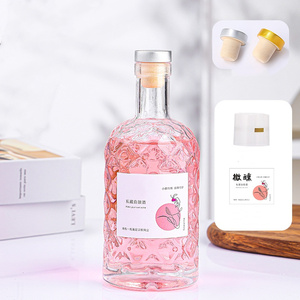 Bouteille de liqueur, de vin, de vodka ou de <span class=keywords><strong>tequila</strong></span> en verre rond vide de 375 ml avec bouchon supérieur - Product Image 2