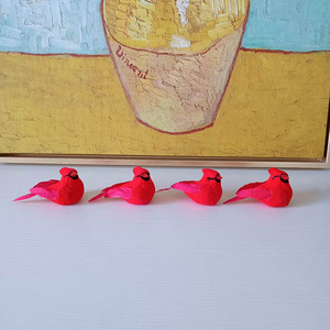 5cm şenlikli yapay kuşlar kırmızı noel süslemeleri ve ağaçlar çiçek düzenlemeleri için kardinal kuşlar bd18clip klipsli - Product Image 5