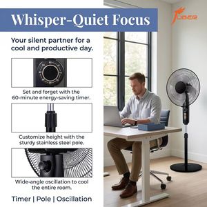 <span class=keywords><strong>Ventilateur</strong></span> sur pied mécanique 16 pouces, grille métallique et pales en plastique, faible taux de défaillance, idéal pour le commerce de détail - Product Image 1