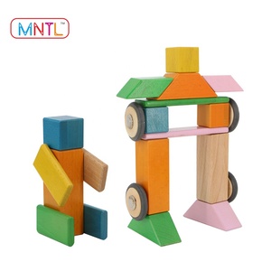 Blocs magnétiques pour enfants jouet éducatif similaire à Tegu ensemble de 60 pièces jouets magnétiques en bois - Product Image 6