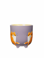 Mug en céramique fait main YG Danish Designer, motif chat mignon - Décoration d'intérieur haut de gamme, compatible lave-vaisselle et micro-ondes, emballage sous blister