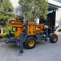 Foreuse de puits d'eau sur roues QY260 de 260 m, alimentée au diesel, avec pompe et moteur – Machine de forage portable