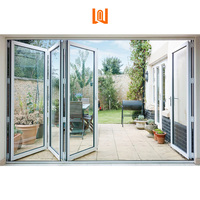 Cloison extérieure de villégiature Porte en PVC Patio Porte en verre pliante à rupture thermique Porte pliante en plastique française