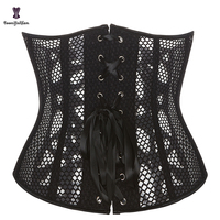 Corset amincissant gothique en dentelle et résille de 12 pouces, gaine amincissante pour la taille, grandes tailles XS-6XL pour femme