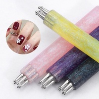 Ensemble de 5 pinceaux pour nail art avec outils de pointillage pour la peinture florale 3D, le dessin détaillé et la sculpture pointue – Outils de manucure