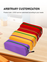 Trousse d'école boîte à crayons pour enfants étui grande capacité sac en Silicone Silicone souple personnalisé bleu pochette à crayons sac à stylo