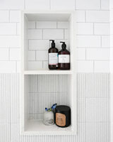 Niche de douche moderne en pierre synthétique super blanche, accessoires de salle de bain, niches pour mur de douche