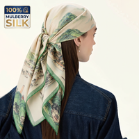 Foulard en soie sergé roulé à la main personnalisable 100% soie de mûrier, bandana imprimé sur mesure pour femme, faible MOQ 2026, vente en gros