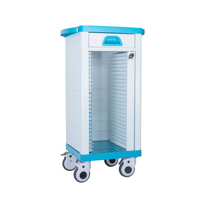 Carrito de plástico para historias clínicas con cerradura y ruedas silenciosas para almacenamiento de archivos - Product Image 4