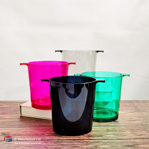 Seau à glace rond pour boissons, seau à glace de 2,5 L, polycarbonate incassable, seaux à glace pour champagne pour les fêtes, les bars, les clubs - Product Image 2