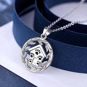 925 plata esterlina pet memorial casa perro <span class=keywords><strong>cachorro</strong></span> gato impresión de la pata colgante - Product Image 5