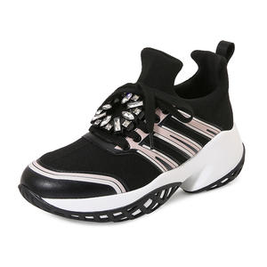 Роскошные зимние женские кроссовки на шнуровке из сетчатого трикотажа с ремешком на пряжке-бриллианте, на толстой подошве, в японско-корейском стиле, с сетчатым верхом - Product Image 6