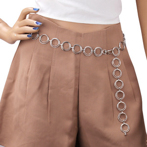 ห่วงโซ่ทองคู่ห่วงเอวโลหะผสมสังกะสีรูปทรงเรขาคณิตแฟชั่นร่างกายสวมใส่ทุกวันรอบเดียว - Product Image 4