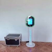 Cabina de Fotos Instantánea con Pantalla Táctil Vertical, Luces Circulares, Compatible con SLR y iPad, en Stock y Envío Rápido