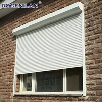Persianas enrollables de aluminio minimalistas ROGENILAN, con ventilación, motorizadas, de seguridad, con control remoto