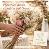 Buket Bunga Romantis Eucalyptus Bunny Tails Grass-Buket Pengantin Mewah Bunga Kering Tahan Lama 3-5 Tahun