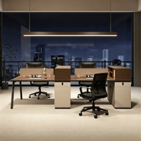 Bureau de travail modulaire pour 6 personnes avec écran de confidentialité, mobilier de bureau modulaire