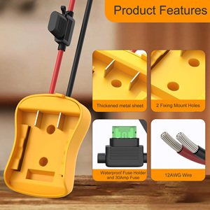 Điện bánh xe Adapter cho Dewalt 20V 2 Pin Pin sạc kết nối pin Lithium kết nối pin nối cắm - Product Image 3