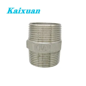 Stainless Steel 304 316 Thread Nipple Short Hex Hydraulic Bsp Npt Plumbing Screw Equal Hex Nipple