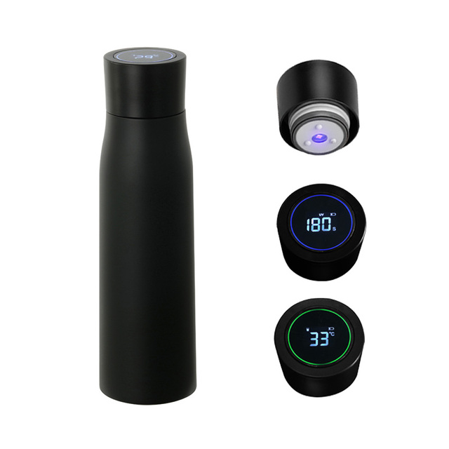 New Arrivals 400 500ml Factory Stainless Steel Water Bottle UV Light Self Cleaning Insulated Smart Vacuum Purifier Water Bottle