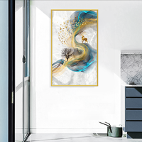 Cadre d'art mural en porcelaine de cristal moderne de luxe Design créatif simple pour la peinture décorative de salon