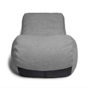 DB Jaxx Arlo Chaise Lounge Bean Bag Silla Cómoda Premium Chenille Gris Estilo japonés contemporáneo Muebles para el hogar Relleno de espuma - Product Image 3