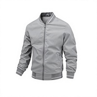 Blouson bomber coupe-vent personnalisé pour homme, col montant, léger, en polyester, fermeture éclair, vêtement d'extérieur décontracté