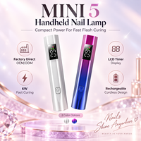 Sèche-ongles à affichage LED avec lampe UV Mini corps en métal plastique 3 réglages de minuterie Batterie longue durée à faible consommation pour usage domestique